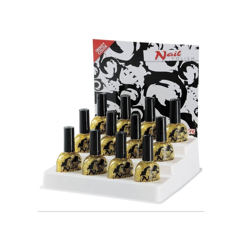 Smalto Glitter Oro Espositore -7ml di Widmann