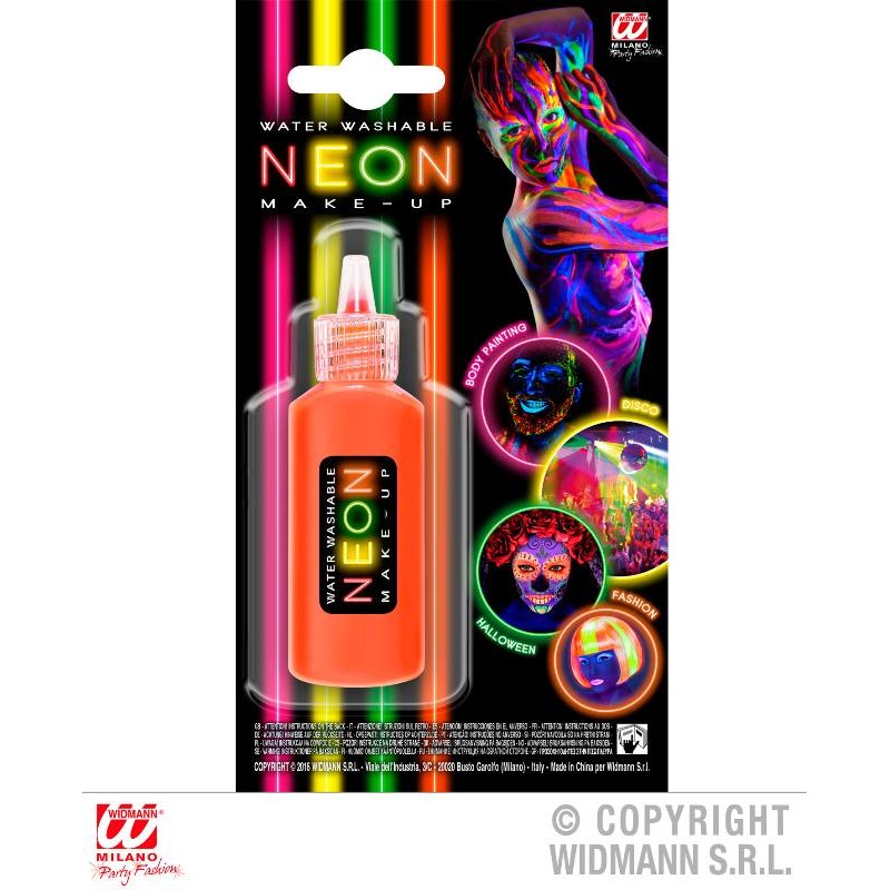 Make-Up Arancione Fluorescente Inflacone Dispenser Lavabile ad Acqua di Widmann