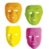 Maschera Fluorescente in Plastica - Ass. in 2 Modelli e 4 Colori di Widmann
