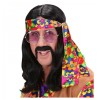 Parrucca Hippie Dude Nera - in Sacchetto di Widmann