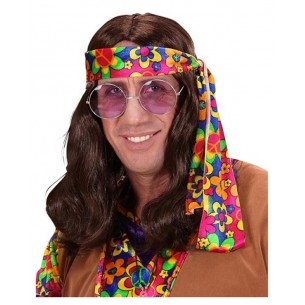 Parrucca Hippie Dude Castana - in Sacchetto di Widmann
