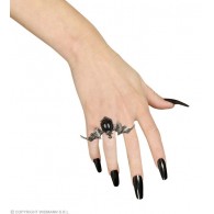Anello Pipistrello Gotico con Gemma Nera di Widmann