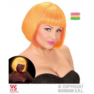 Parrucca Valentina Mista Arancione e Giallo Fluorescente in Scatola di Widmann
