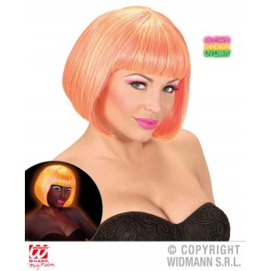 Parrucca Valentina Mista Rosa e Giallo Fluorescente in Scatola di Widmann