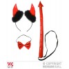 Diavolo Rosso in Vinile Set Travestimento (Corna. Farfallino. Coda) di Widmann