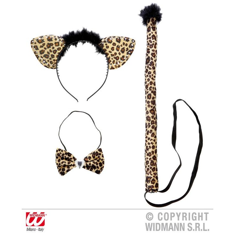 Leopardo Set Travestimento (Orecchie. Farfallino. Coda) di Widmann