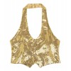 Gilet in Paillettes Oro da Donna di Widmann