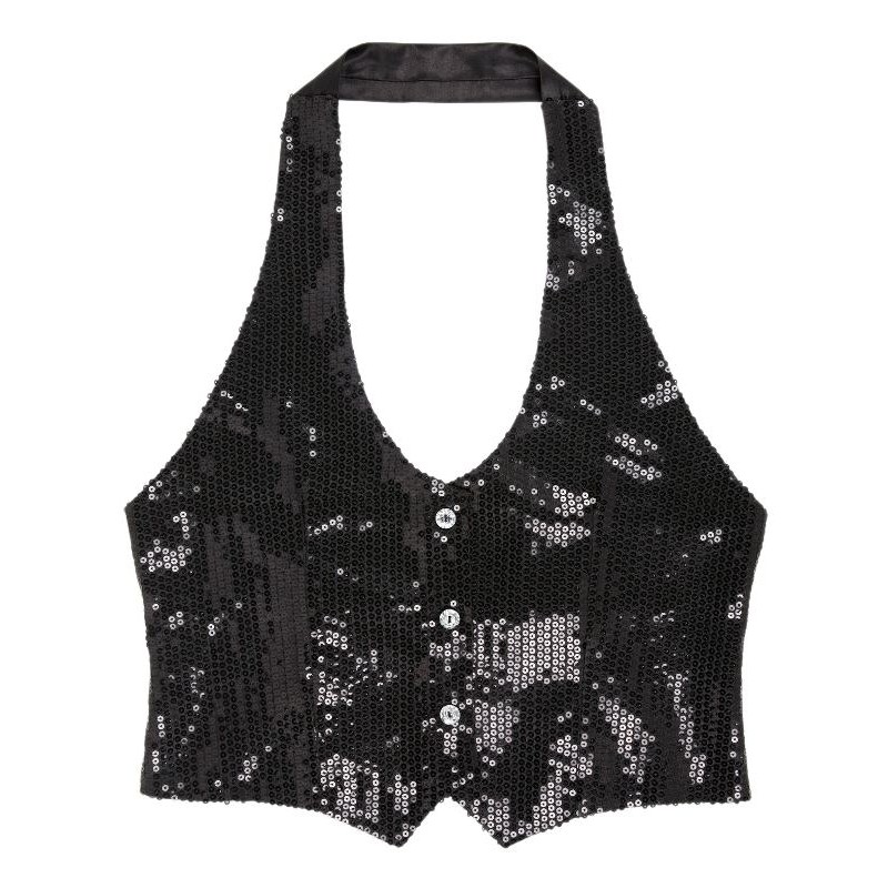 Gilet in Paillettes Nero da Donna di Widmann