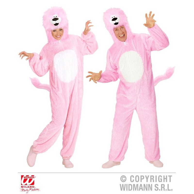 Plush Pink Lion (Hooded Jumpsuitwith Mask) di Widmann