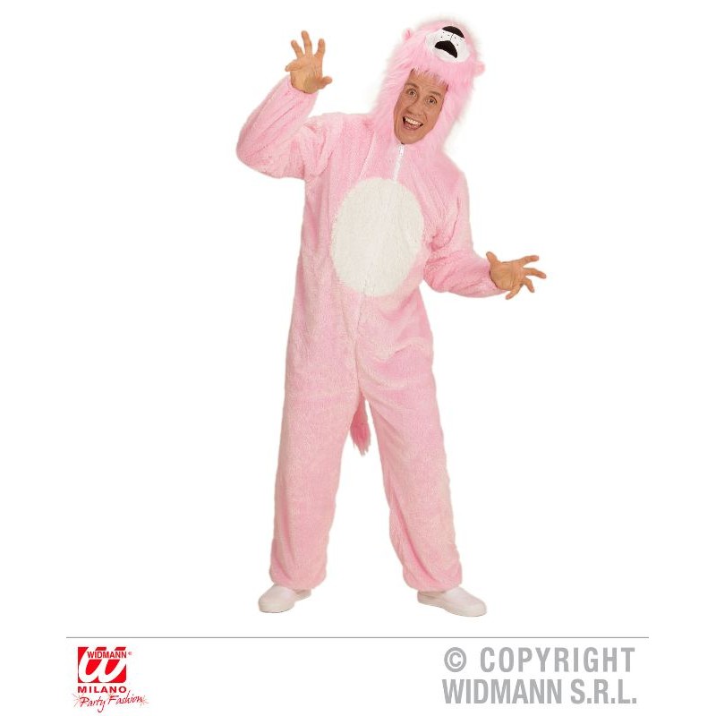 Plush Pink Lion (Hooded Jumpsuitwith Mask) di Widmann