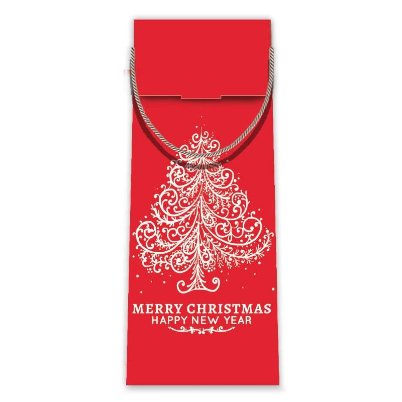 Shopper Wine Christmas Rosso in Cartone 35x11x9 B di Marpimar