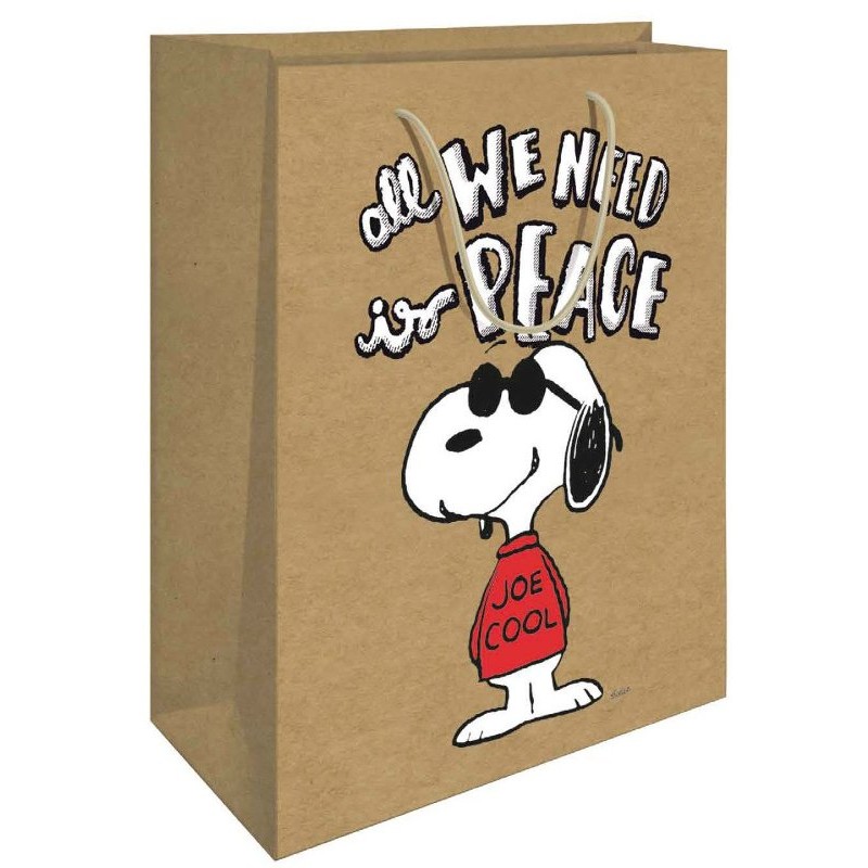 Shopper Peace Kraft Peanuts F.To 31,5x45x12 Xl di Marpimar
