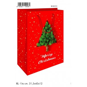 Shopper Merry Christmas 31,5x45x12 Xl di Marpimar