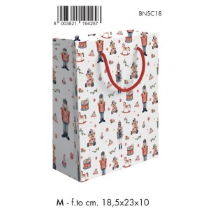 Shopper Schiaccianoci Pattern 18,5x23+10 M di Marpimar