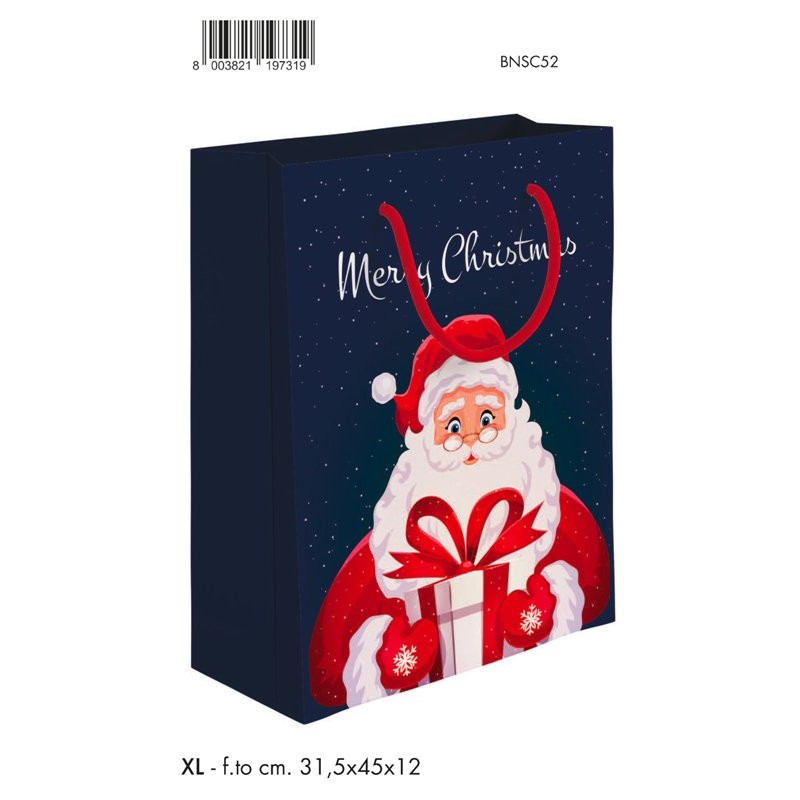 Shopper Babbo Natale 31,5x45x12 Xl di Marpimar