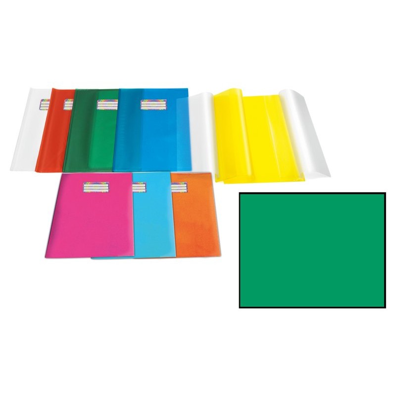 Coprimaxi in Pvc Goffrato Trasparente Verde 180/260 My, Formato 21x30 Cm, con Alette e Tasca Portanome