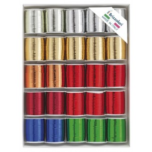 25 Rocchetti 10 Mt Mm 10 6870 Colori Metal Assortiti di Brizzolari