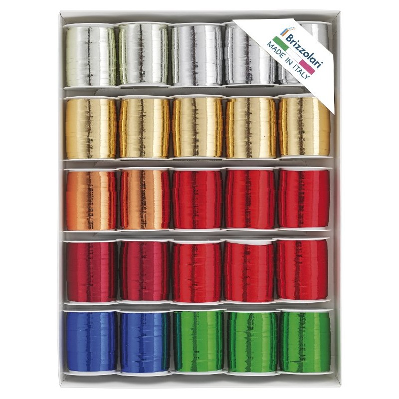 25 Rocchetti 10 Mt Mm 10 6870 Colori Metal Assortiti di Brizzolari