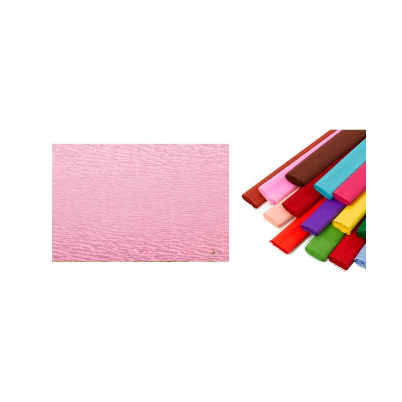 Rotolo di Carta Crespata 60gr Colore Rosa Fiore - Confezione da 10 Pezzi di Cartotecnica-Rossi