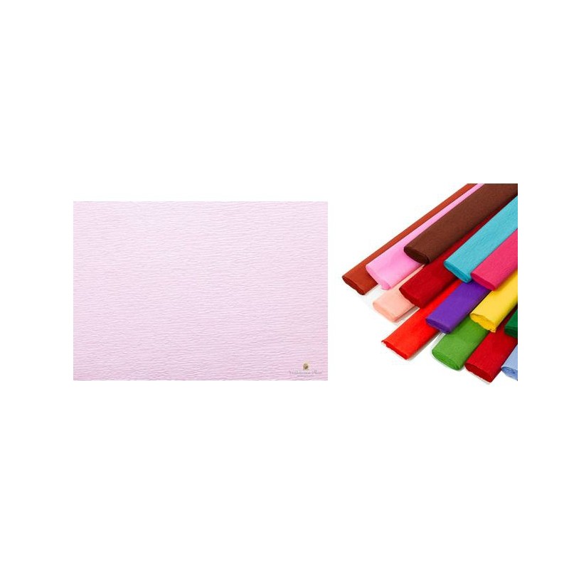 Rotolo di Carta Crespata 60gr Colore Rosa Baby - Confezione da 10 Pezzi di Cartotecnica-Rossi