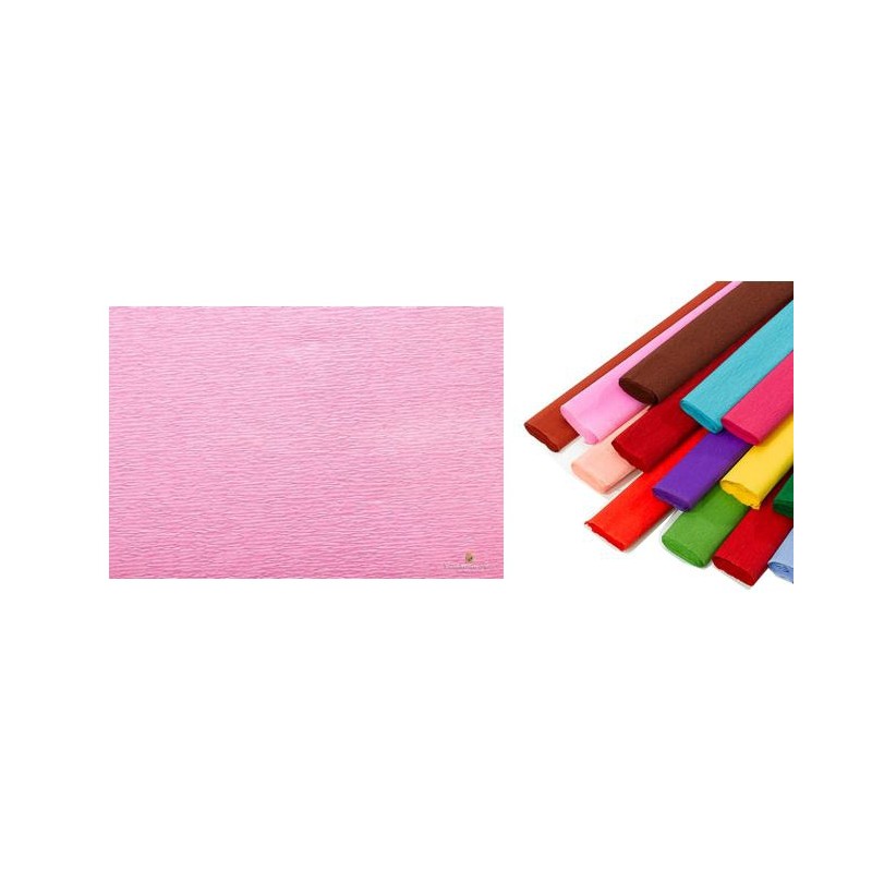 Rotolo di Carta Crespata 60gr Colore Rosa - Confezione da 10 Pezzi di Cartotecnica-Rossi