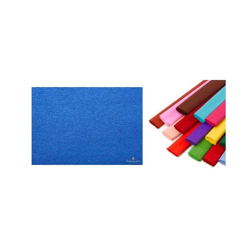 Rotolo di Carta Crespata 60gr Colore Blu Mare - Confezione da 10 Pezzi di Cartotecnica-Rossi