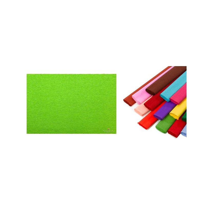 Rotolo di Carta Crespata 60gr Colore Verde Mela - Confezione da 10 Pezzi di Cartotecnica-Rossi