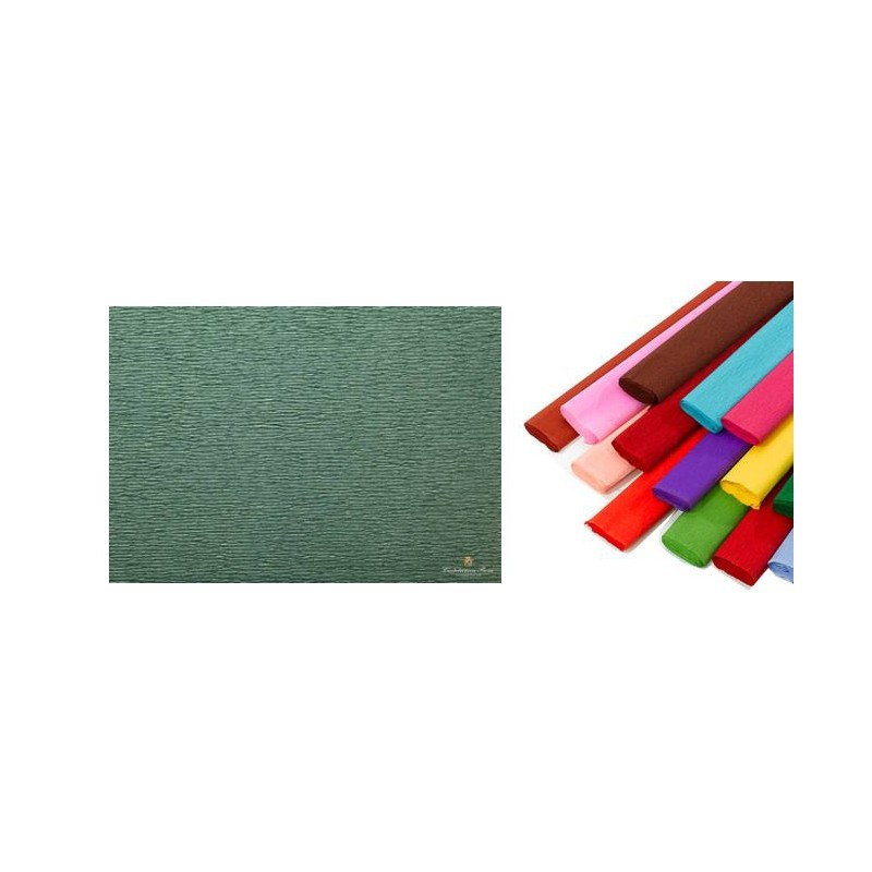 Rotolo di Carta Crespata 60gr Colore Grigio Verde - Confezione da 10 Pezzi di Cartotecnica-Rossi