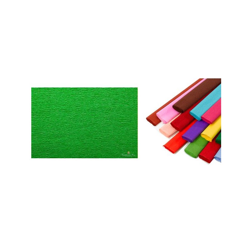 Rotolo di Carta Crespata 60gr Colore Verde Basilico - Confezione da 10 Pezzi di Cartotecnica-Rossi