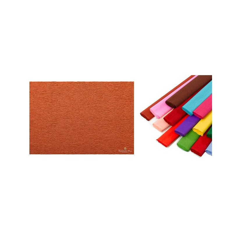 Rotolo di Carta Crespata 60gr Colore Marrone Terra di Siena - Confezione da 10 Pezzi di Cartotecnica-Rossi