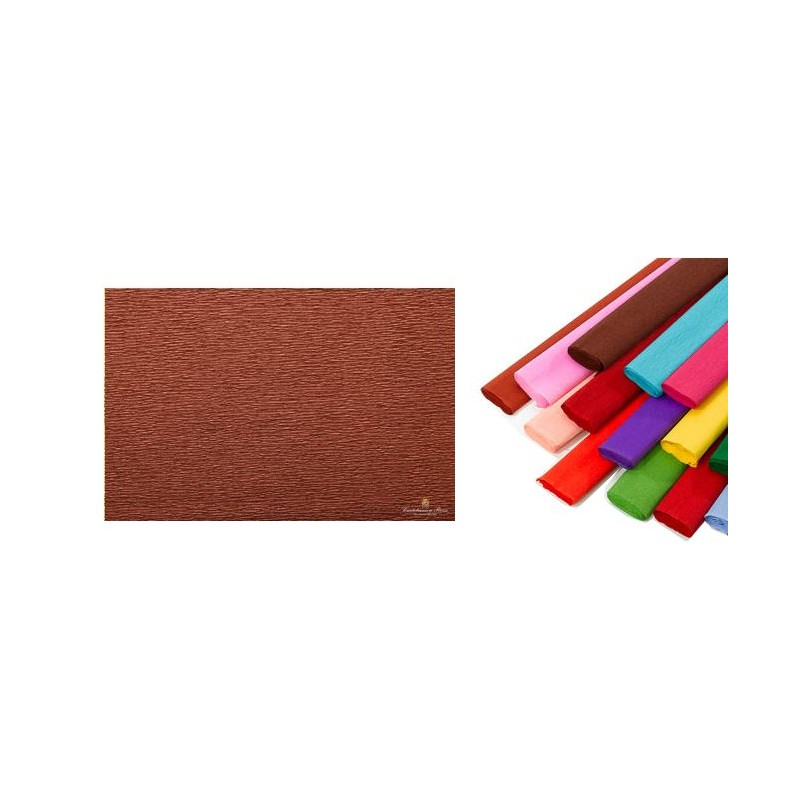 Rotolo di Carta Crespata 60gr Colore Marrone - Confezione da 10 Pezzi di Cartotecnica-Rossi