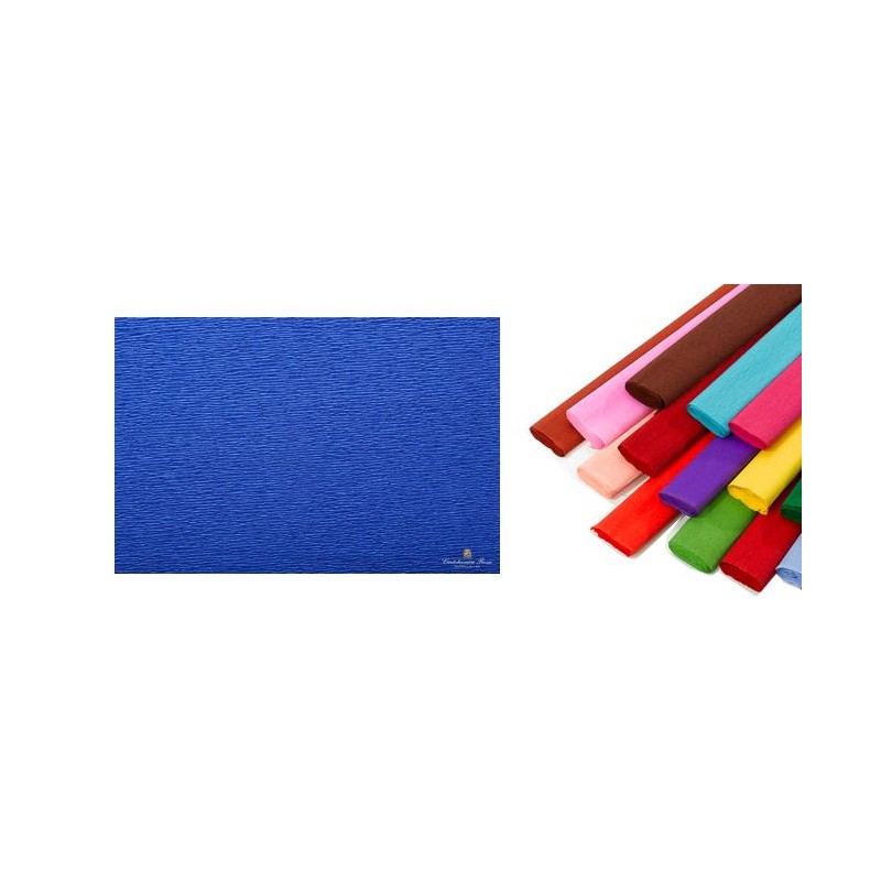Rotolo di Carta Crespata 60gr Colore Blu - Confezione da 10 Pezzi di Cartotecnica-Rossi