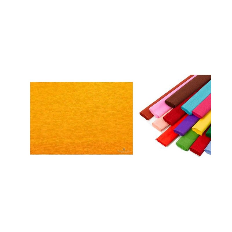 Rotolo di Carta Crespata 60gr Colore Arancio Intenso - Confezione da 10 Pezzi di Cartotecnica-Rossi