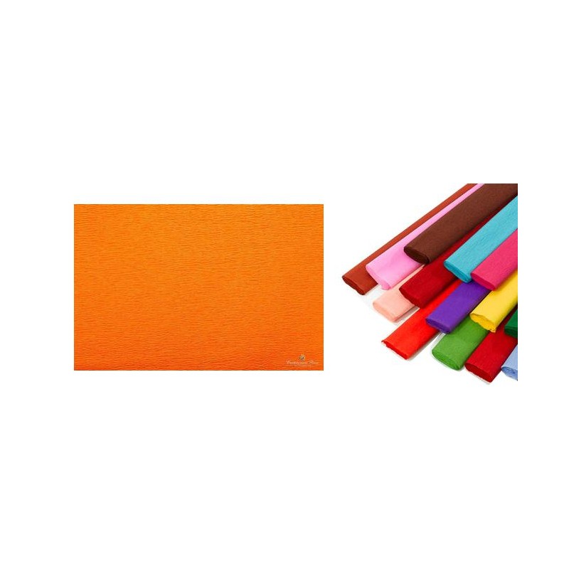 Rotolo di Carta Crespata 60gr Colore Arancione - Confezione da 10 Pezzi di Cartotecnica-Rossi