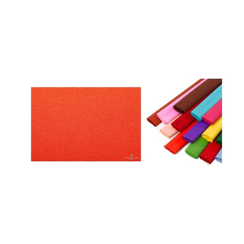 Rotolo di Carta Crespata 60gr Colore Arancione Scuro - Confezione da 10 Pezzi di Cartotecnica-Rossi