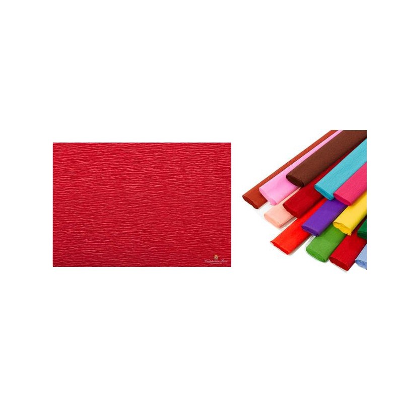 Rotolo di Carta Crespata 60gr Colore Rosso - Confezione da 10 Pezzi di Cartotecnica-Rossi