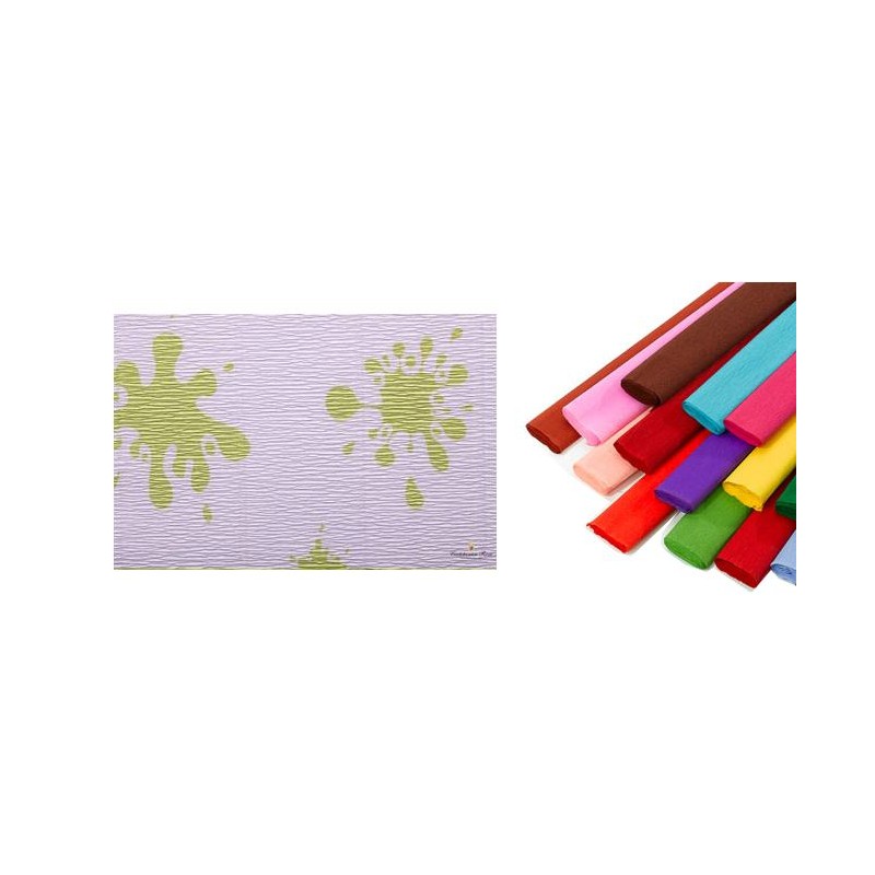 Rotolo di Carta Crespata 180gr a Fantasia Splash - Confezione da 5 Pezzi di Cartotecnica-Rossi