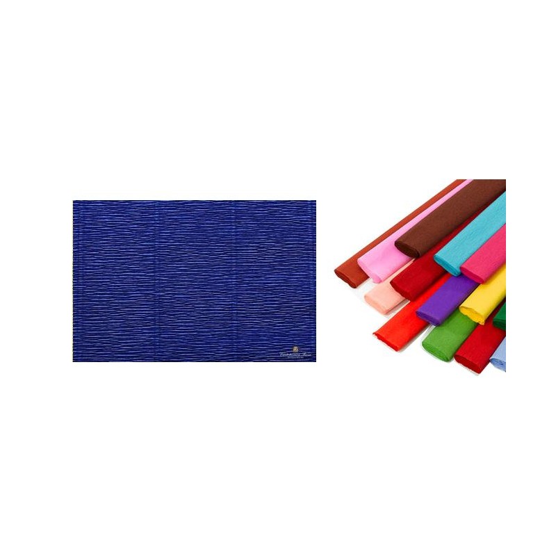Rotolo di Carta Crespata 180gr Colore Blu - Confezione da 5 Pezzi di Cartotecnica-Rossi