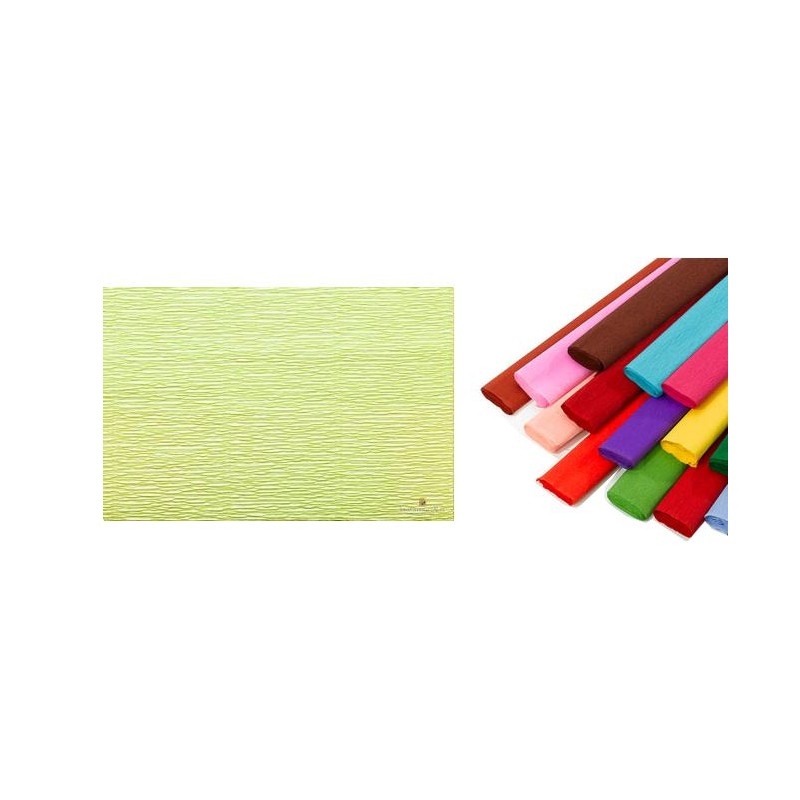 Rotolo di Carta Crespata 180gr Colore Verde Acido - Confezione da 5 Pezzi di Cartotecnica-Rossi