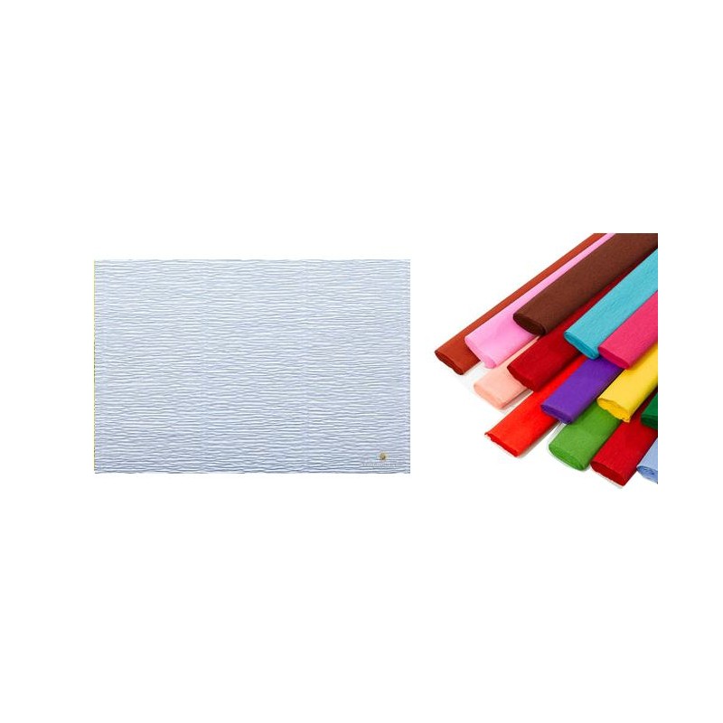 Rotolo di Carta Crespata 180gr Colore Celeste - Confezione da 5 Pezzi di Cartotecnica-Rossi