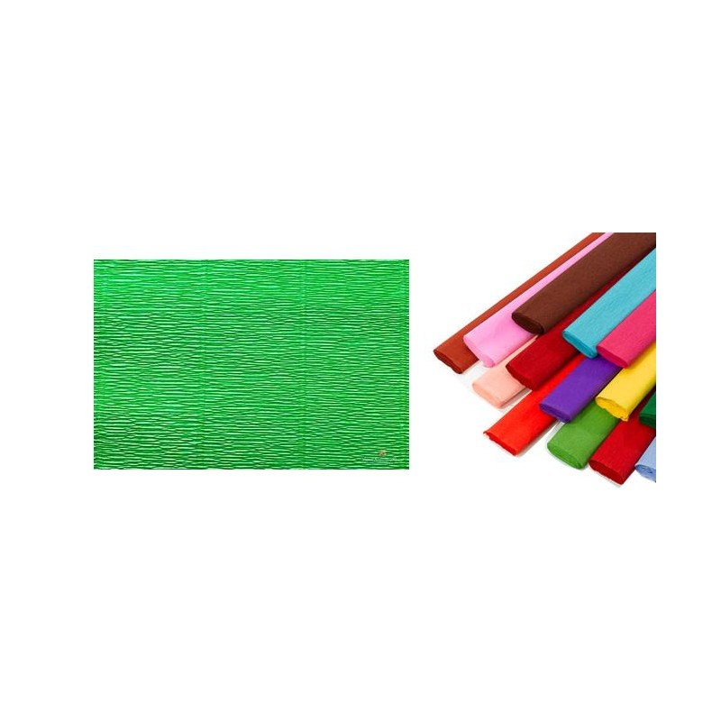 Rotolo di Carta Crespata 180gr Colore Verde - Confezione da 5 Pezzi di Cartotecnica-Rossi