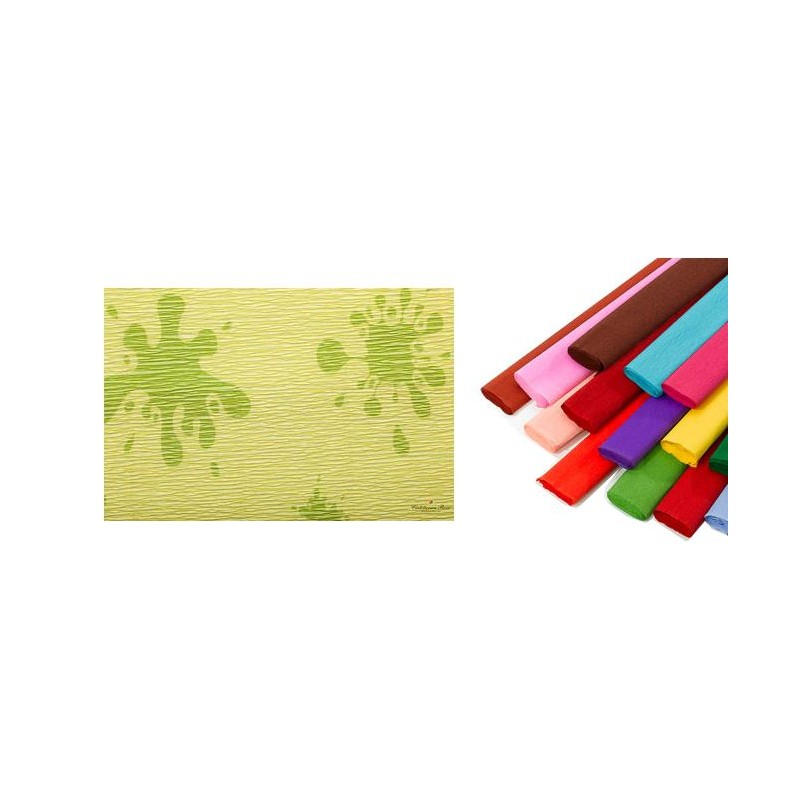 Rotolo di Carta Crespata 180gr Fantasia Splash - Confezione da 5 Pezzi di Cartotecnica-Rossi