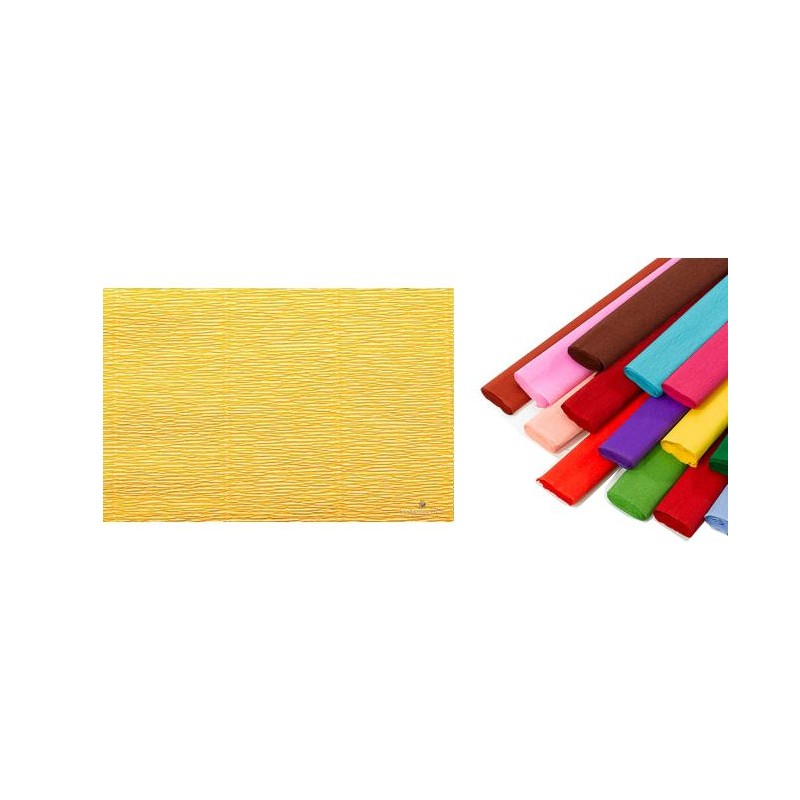 Rotolo di Carta Crespata 180gr Colore Giallo - Confezione da 5 Pezzi di Cartotecnica-Rossi