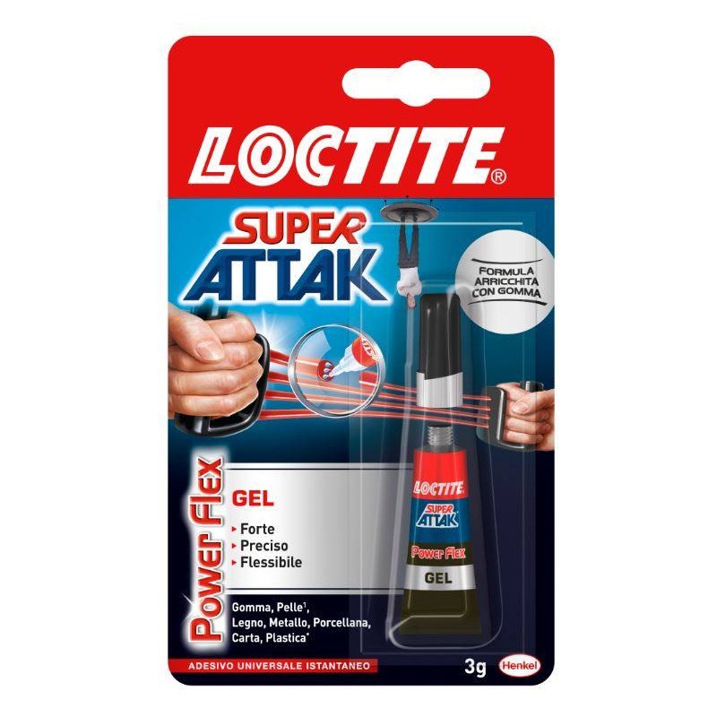 Blister Tubetto Super Attak Flex Gel 3gr - Espositore da 24 Pezzi di Henkel-Loctite