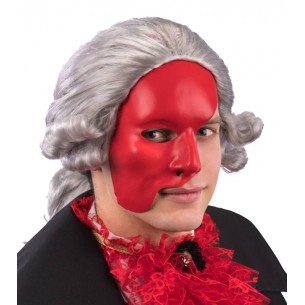 Maschera Mezzo Viso Rossa in Plastica con Cartellino/Etichetta di Carnival-Toys