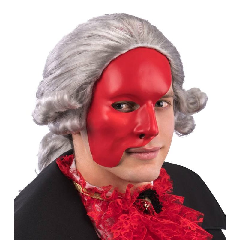 Maschera Mezzo Viso Rossa in Plastica con Cartellino/Etichetta di Carnival-Toys