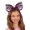 Cerchietto Fiocco Fucsia/Argento con Paillettes Reversibili su Cartoncin di Carnival-Toys