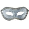 Maschera Argento in Plastica con Glitter in Busta C/Cav. di Carnival-Toys