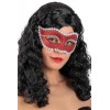 Maschera in Plastica con Glitter Rossi e Strass in Busta con Cavallotto di Carnival-Toys