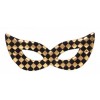 Maschera Oro in Tessuto a Scacchi in Busta con Cavallotto di Carnival-Toys